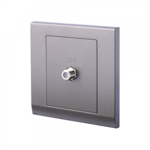 Simplicity Coaxial Satellite Socket Charcoal